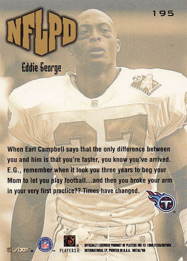 1999 SkyBox Metal Universe Football Eddie George #195