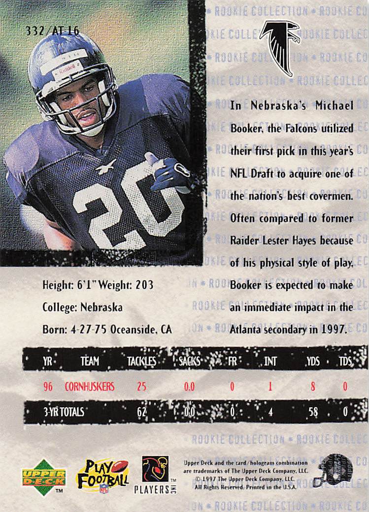1997 Collector's Choice Football Michael Booker #332
