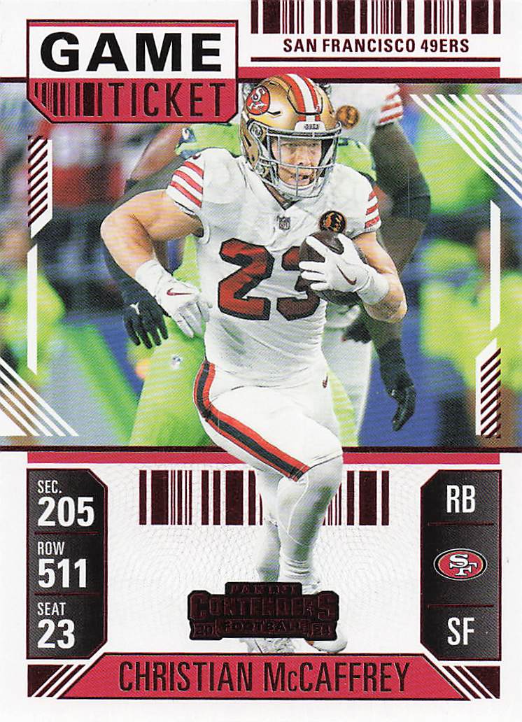 2024 Panini Contenders Football Game Ticket Red Christian McCaffrey #86