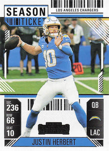 2024 Panini Contenders Football Season Ticket Retail Justin Herbert #55