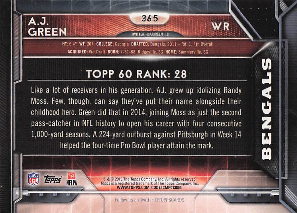 2015 Topps Football A.J. Green #365