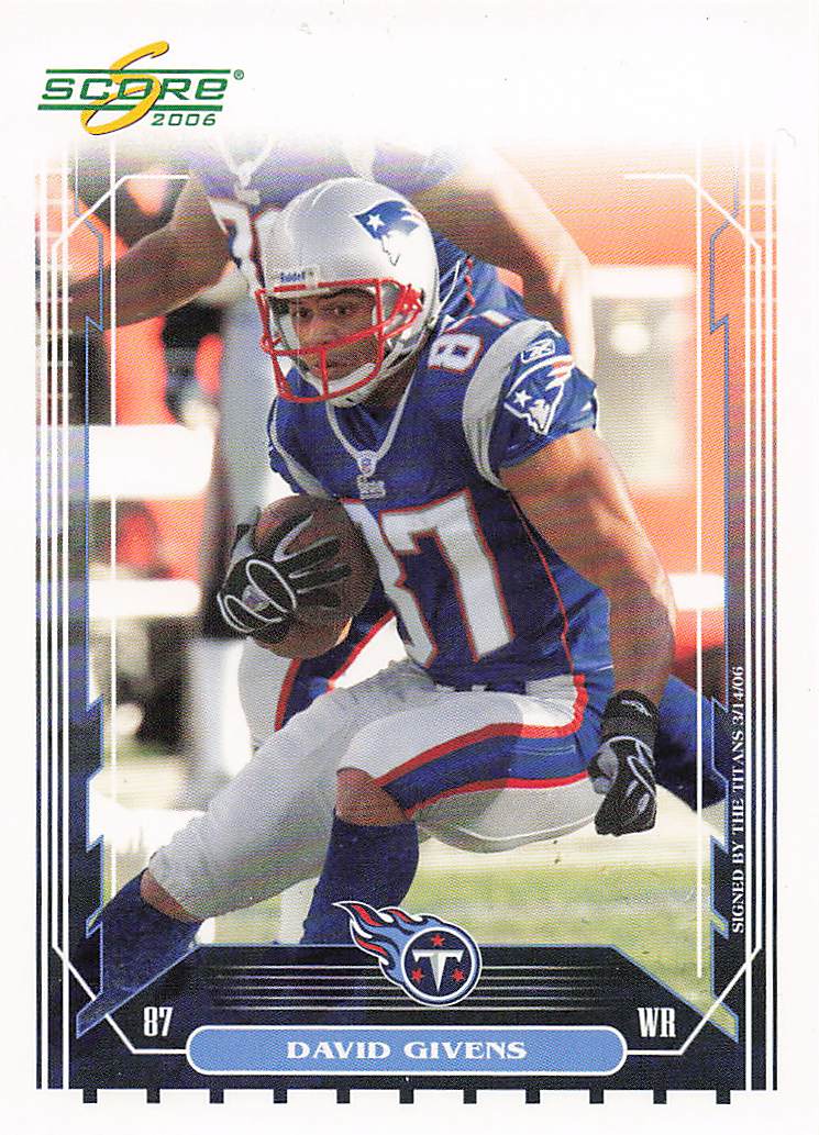 2006 Score Football David Givens #170a