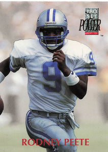 1992 Pro Set Power Football Rodney Peete #9