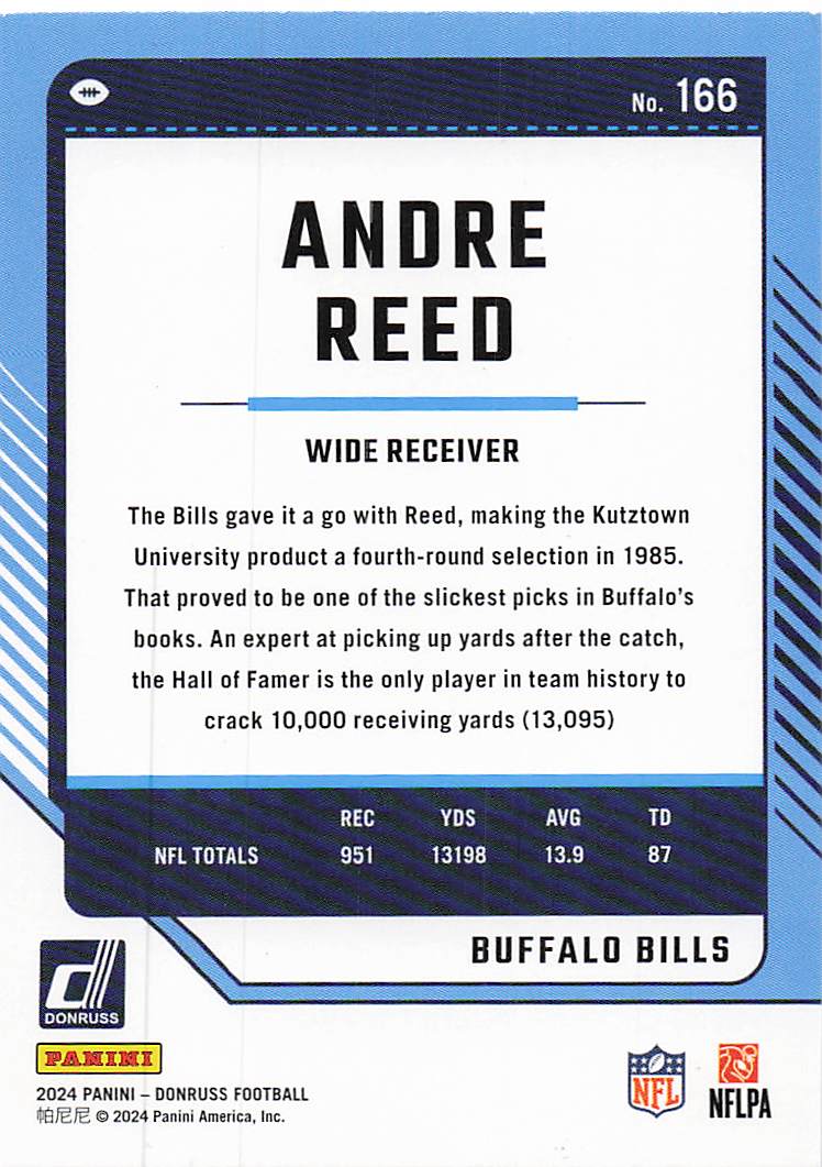 2024 Donruss Football Andre Reed #166