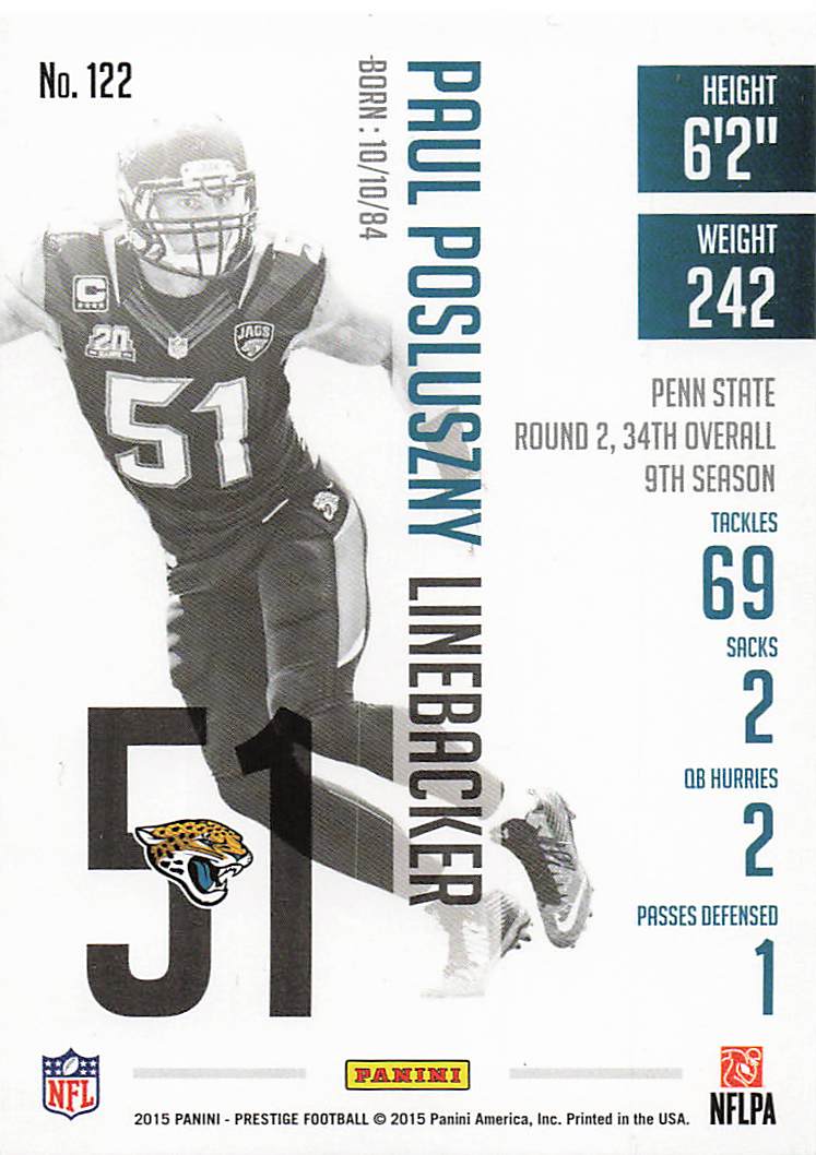 2015 Panini Prestige Football Paul Posluszny #122