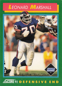 1992 Score Football Leonard Marshall #290