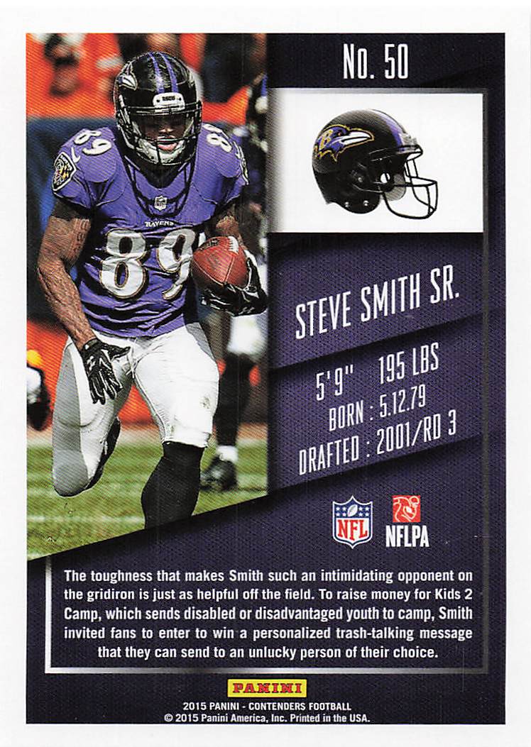 2015 Panini Contenders Football Steve Smith Sr. #50