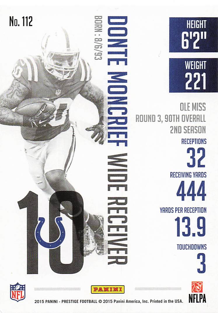 2015 Panini Prestige Football Donte Moncrief #112