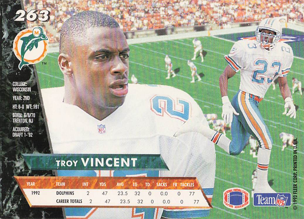 1993 Ultra Football Troy Vincent #263