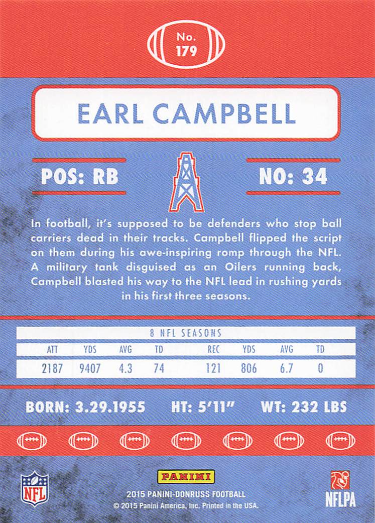 2015 Donruss Football Earl Campbell #179