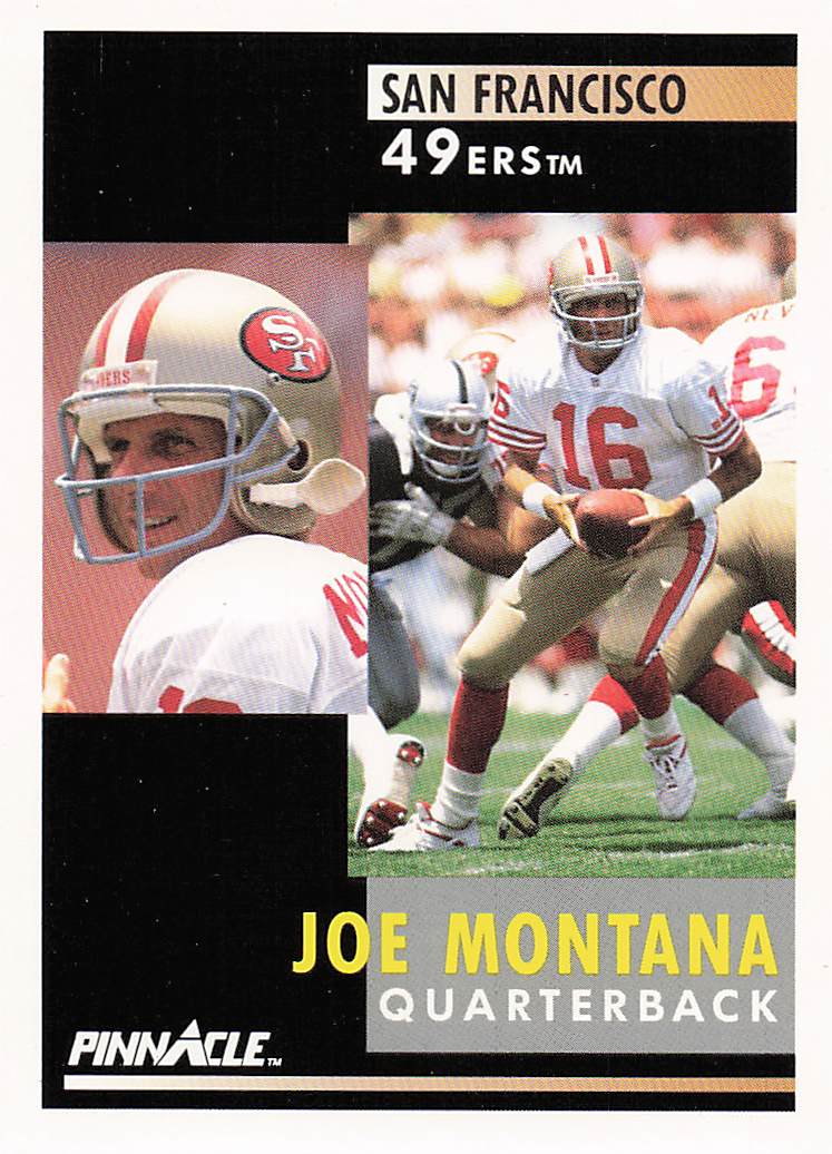 1991 Pinnacle Football Joe Montana #66