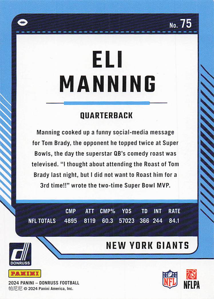 2024 Donruss Football Eli Manning #75