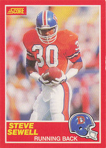 1989 Score Football Steve Sewell #184 Rookie