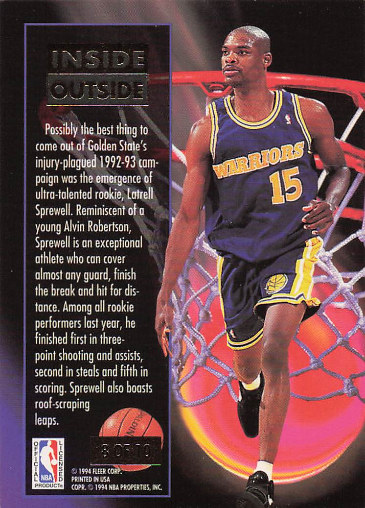 1993-94 Ultra Basketball Inside Outside Latrell Sprewell #8