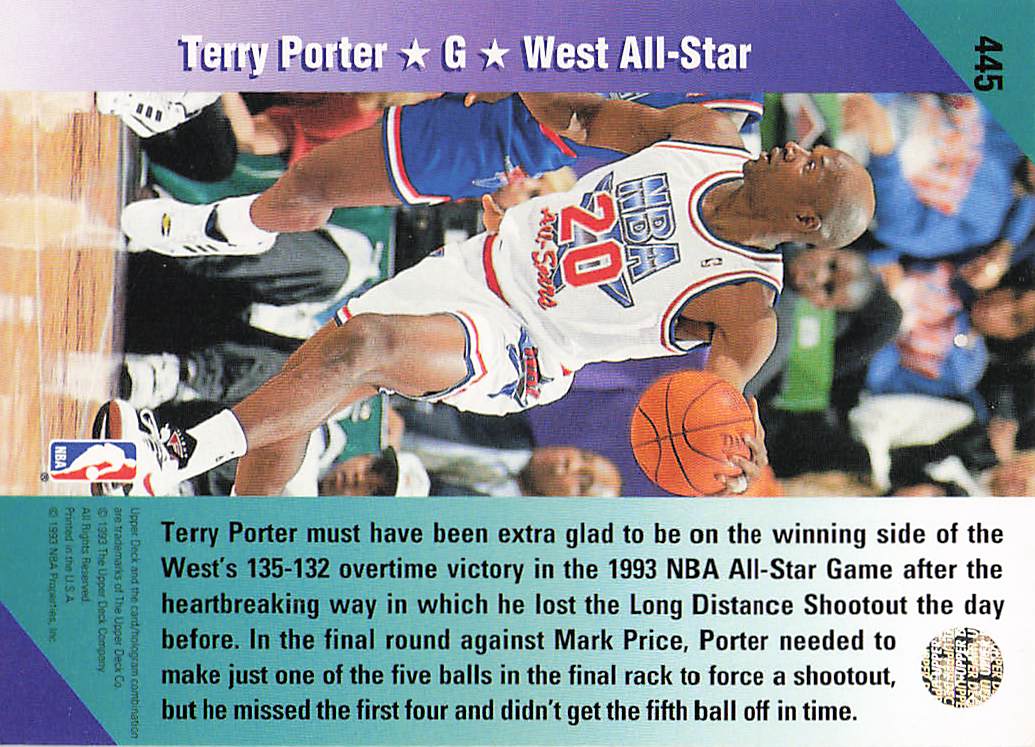 1992-93 Upper Deck Basketball Terry Porter #445
