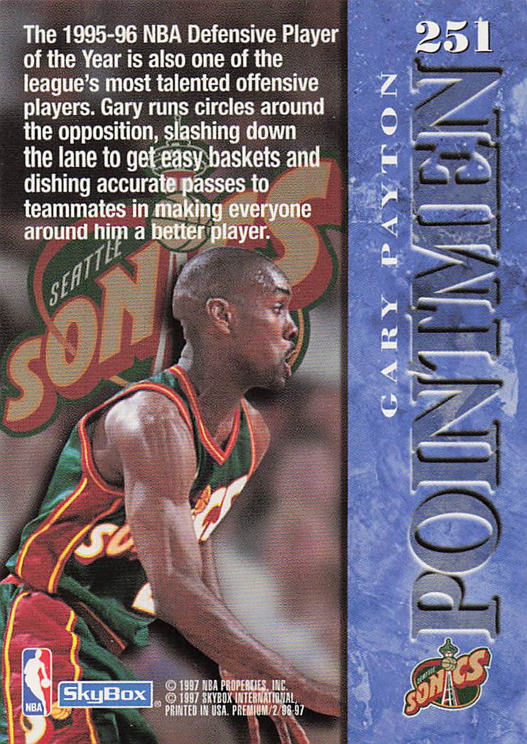 1996-97 SkyBox Premium Basketball Gary Payton #251