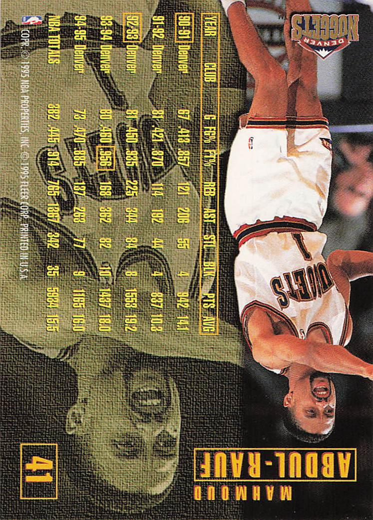 1995-96 Fleer Basketball Mahmoud Abdul-Rauf #41
