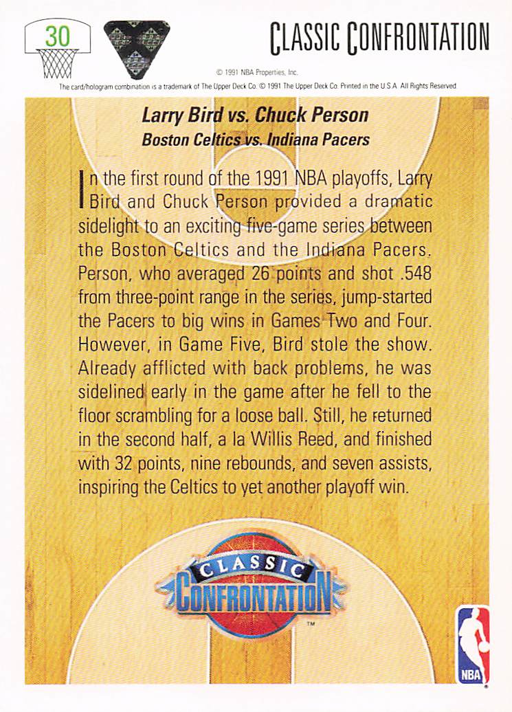 1991-92 Upper Deck Basketball Bird vs. Person #30
