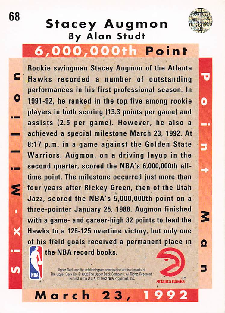 1991-92 Upper Deck Spanish Basketball 6 Million Point Man #108