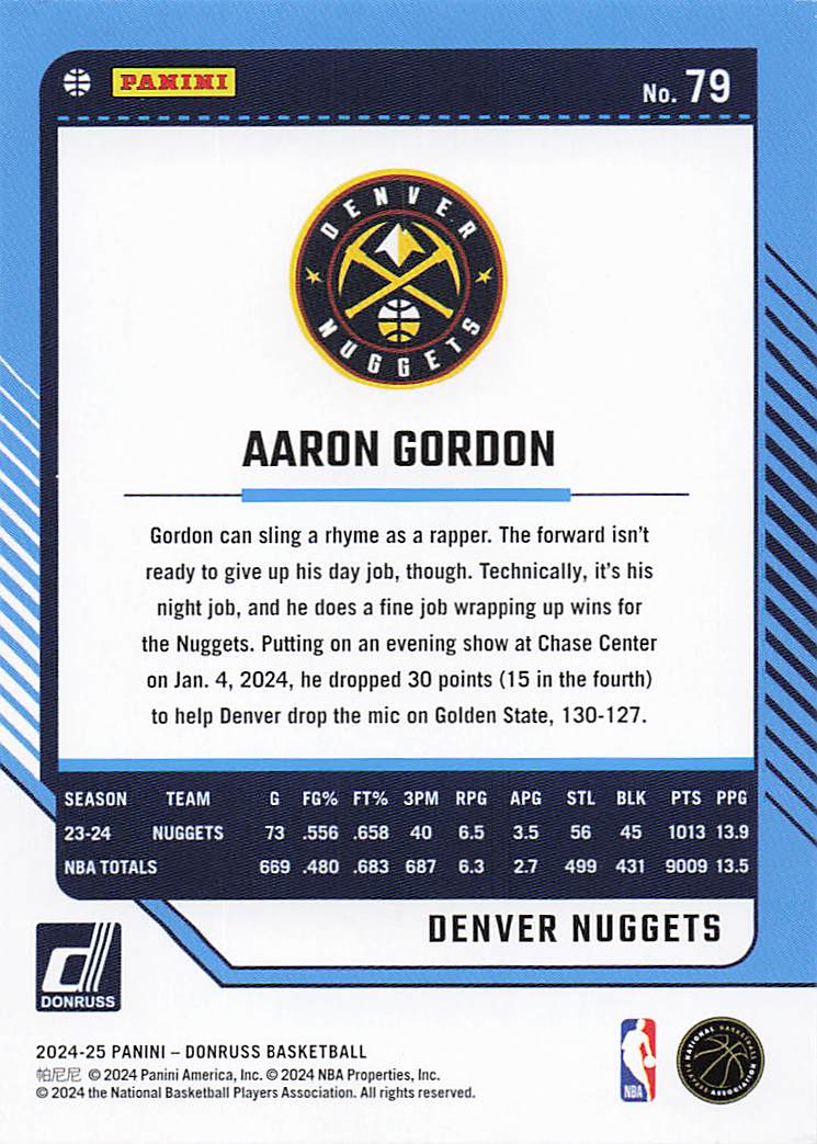 2024-25 Donruss Basketball Aaron Gordon #79