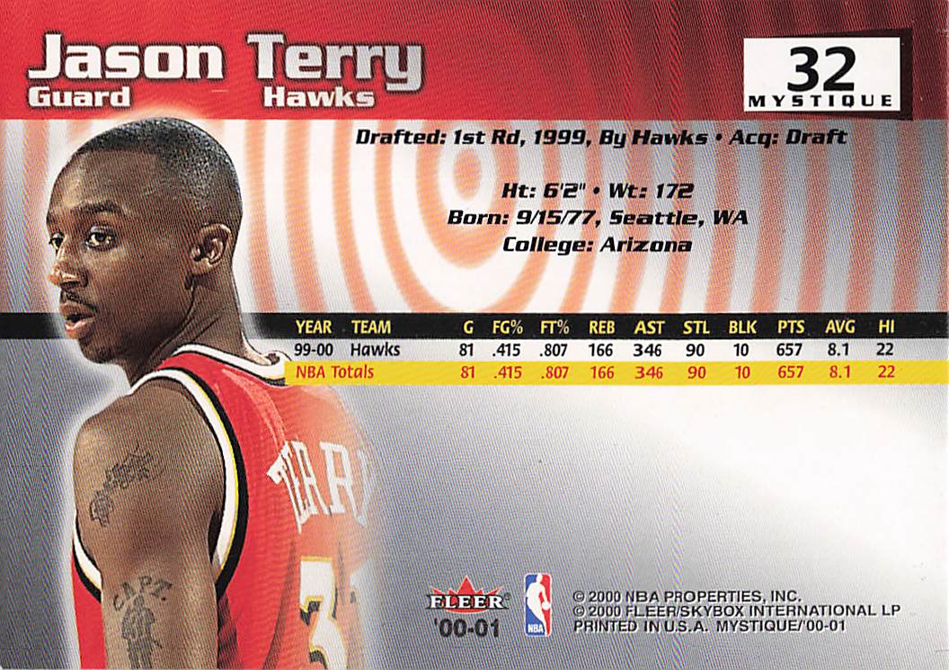 2000-01 Fleer Mystique Basketball Jason Terry #32