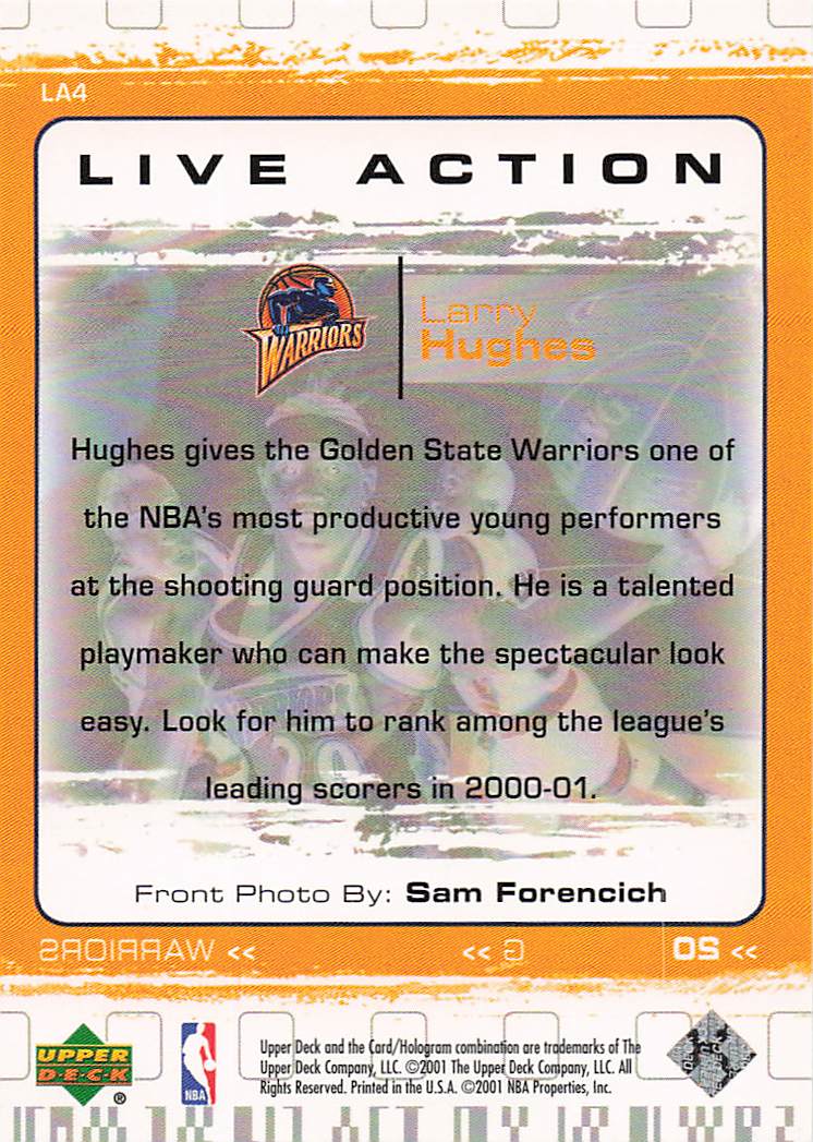 2000-01 Upper Deck Basketball Live Action Larry Hughes #LA4