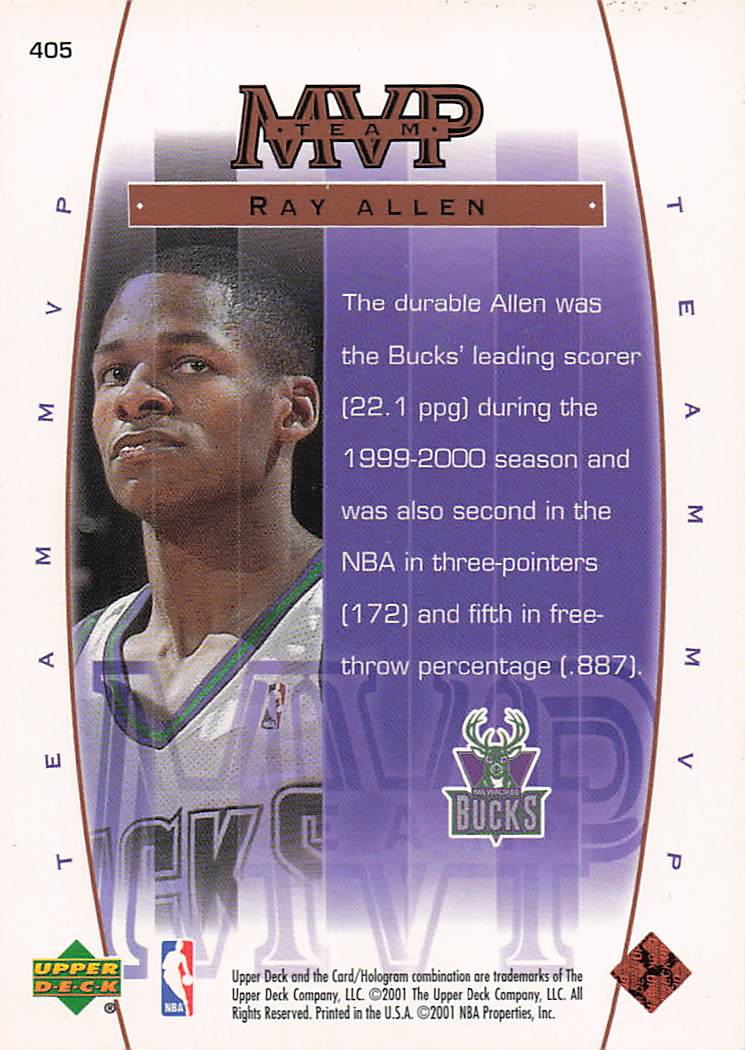 2000-01 Upper Deck Basketball Ray Allen #405
