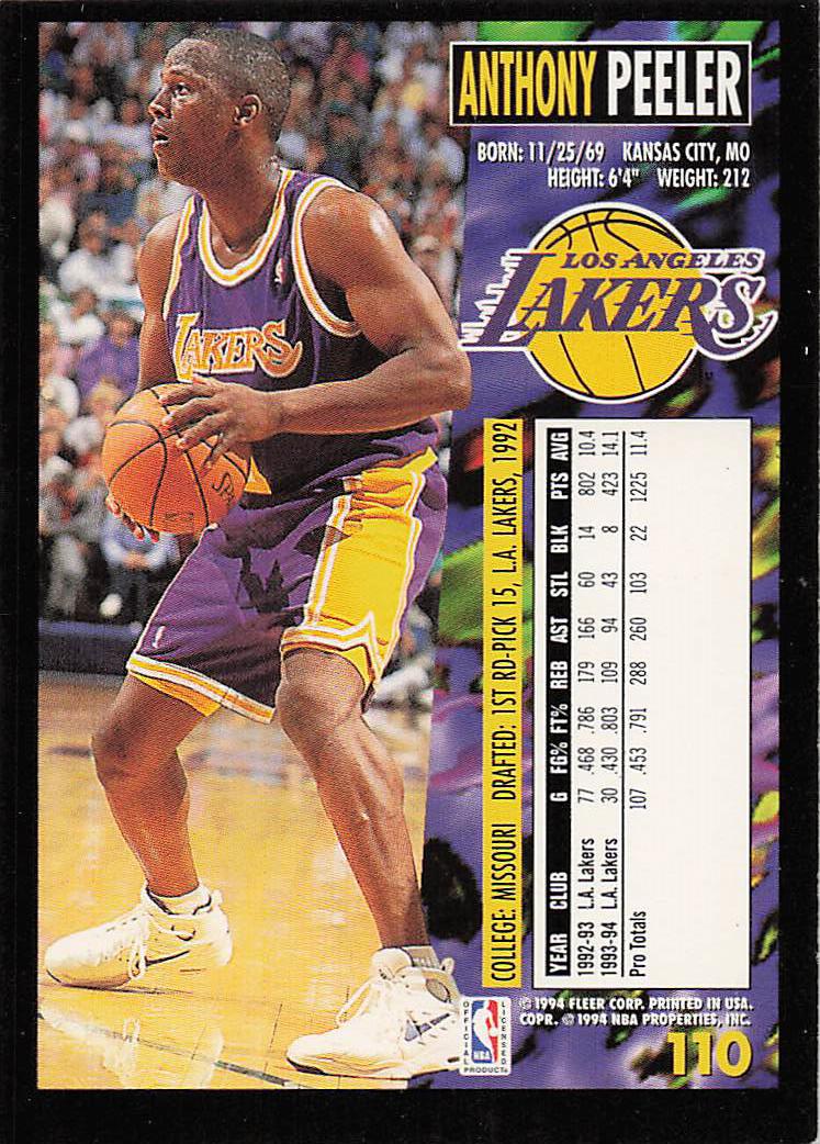1994-95 Fleer Basketball Anthony Peeler #110