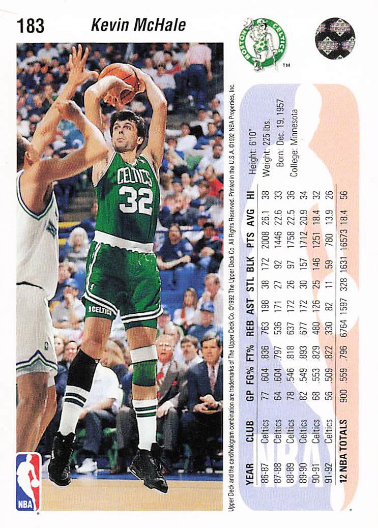 1992-93 Upper Deck Basketball Kevin McHale #183
