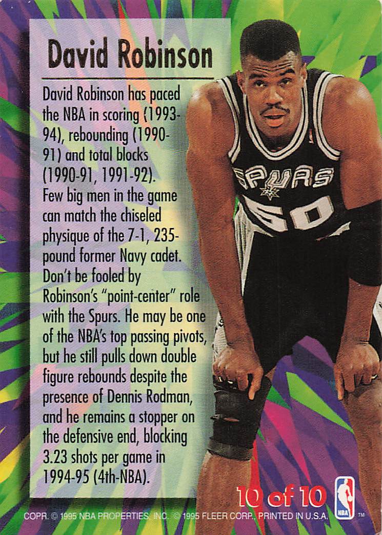 1995-96 Ultra Basketball Ultra Power Gold Medallion David Robinson #10