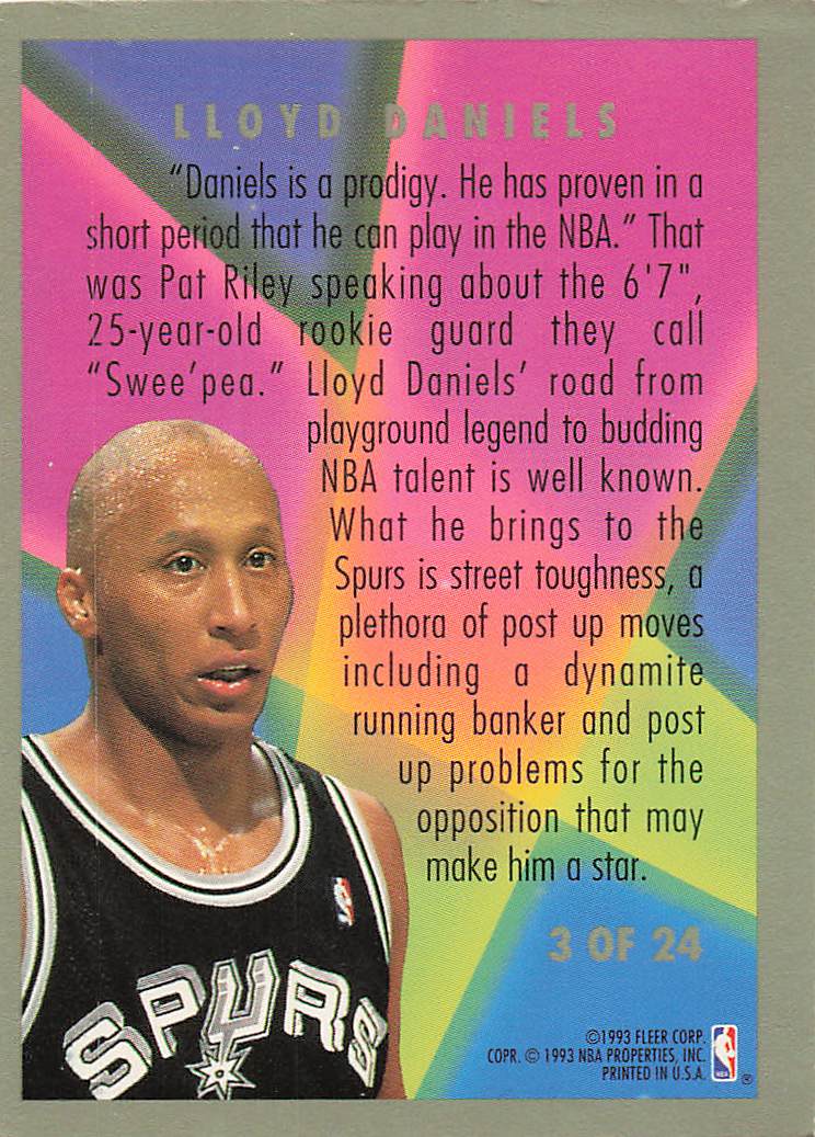 1993-94 Fleer Basketball Rookie Sensations Lloyd Daniels #3