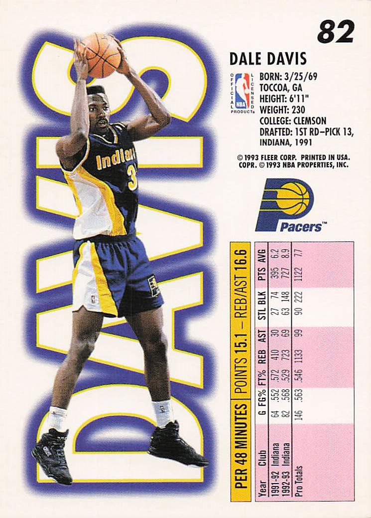 1993-94 Fleer Basketball Dale Davis #82