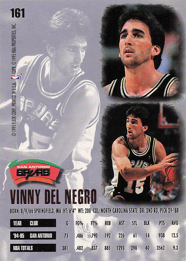 1995-96 Ultra Basketball Vinny Del Negro #161