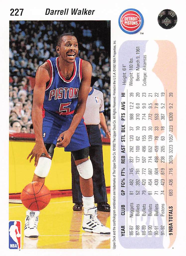 1992-93 Upper Deck Basketball Darrell Walker #227