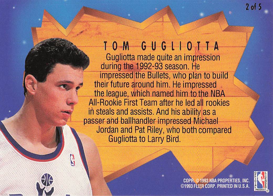 1993-94 Ultra Basketball All-Rookie Team Tom Gugliotta #2