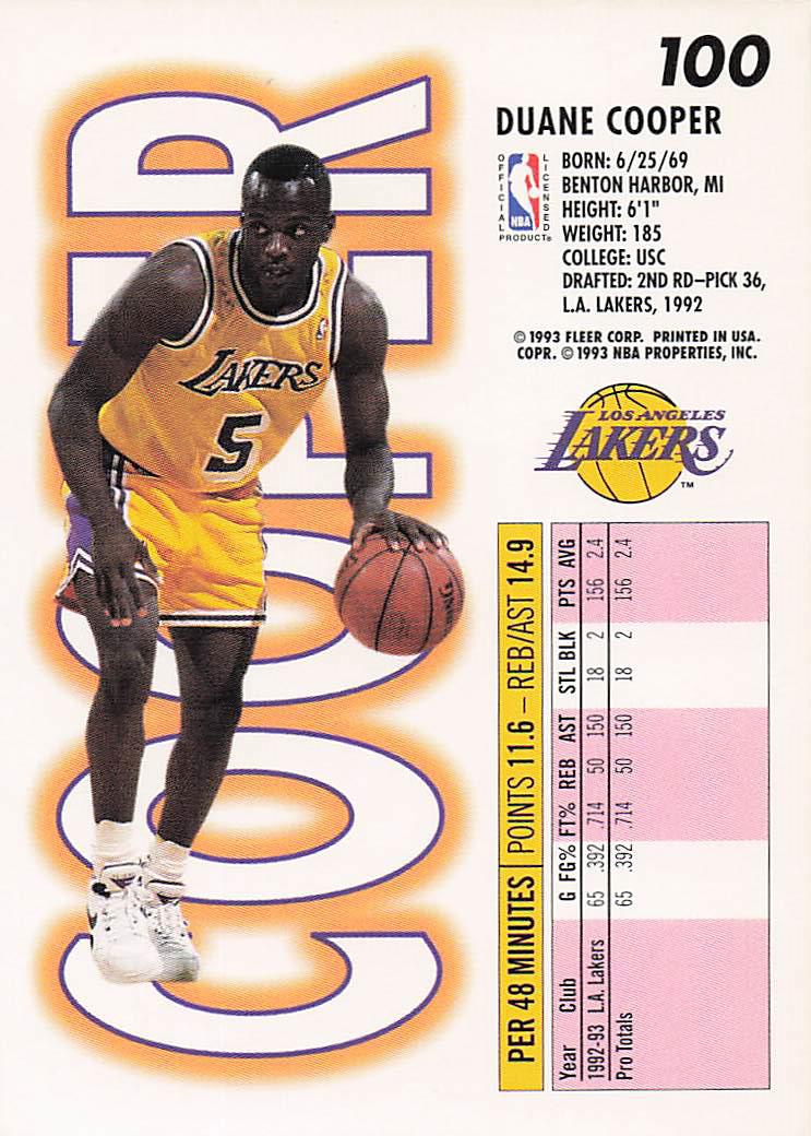 1993-94 Fleer Basketball Duane Cooper #100