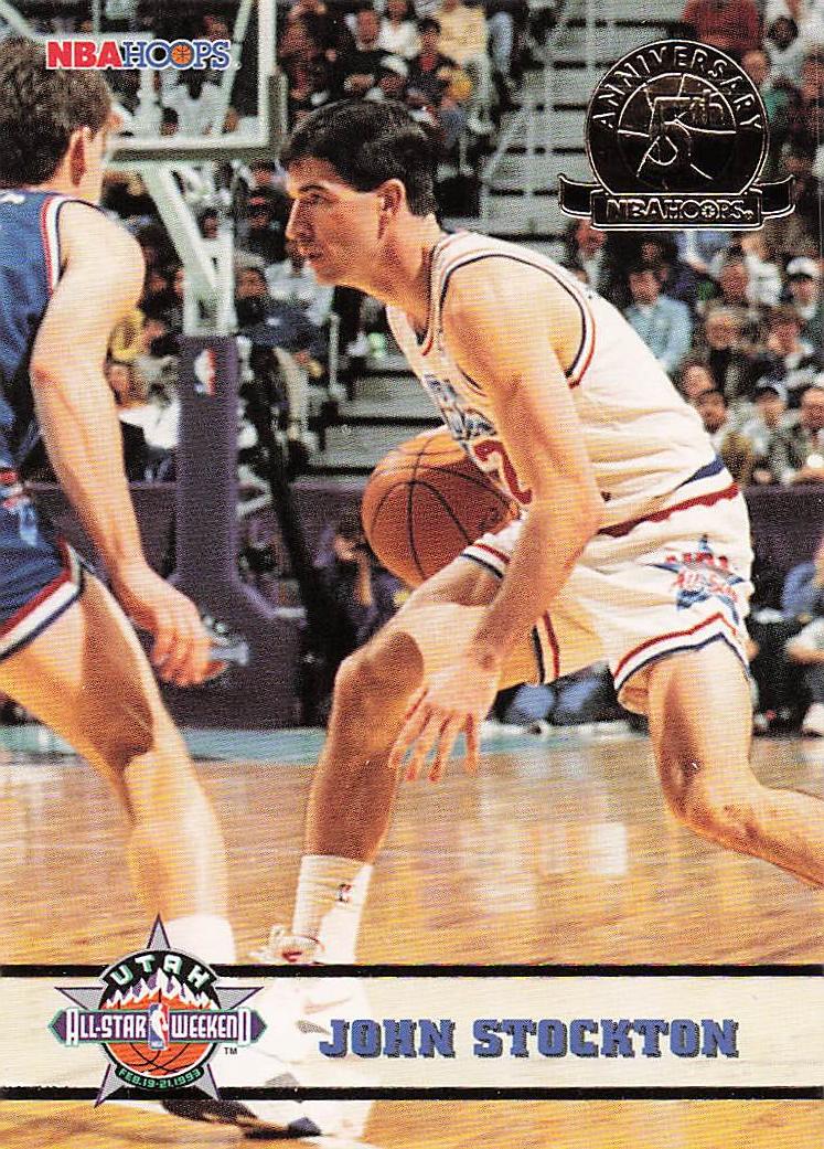 1993-94 Hoops Basketball Fifth Anniversary Gold John Stockton #280