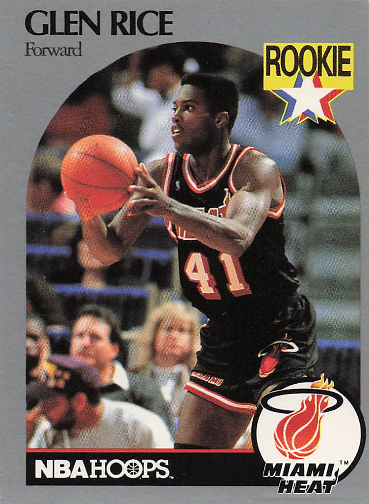 1990-91 Hoops Basketball Glen Rice #168 Rookie