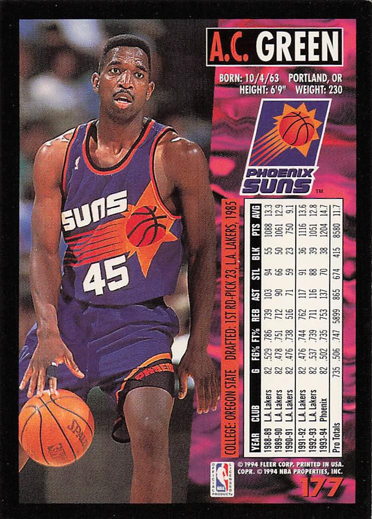 1994-95 Fleer Basketball A.C. Green #177