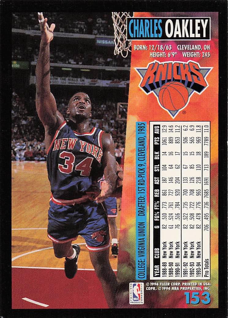 1994-95 Fleer Basketball Charles Oakley #153