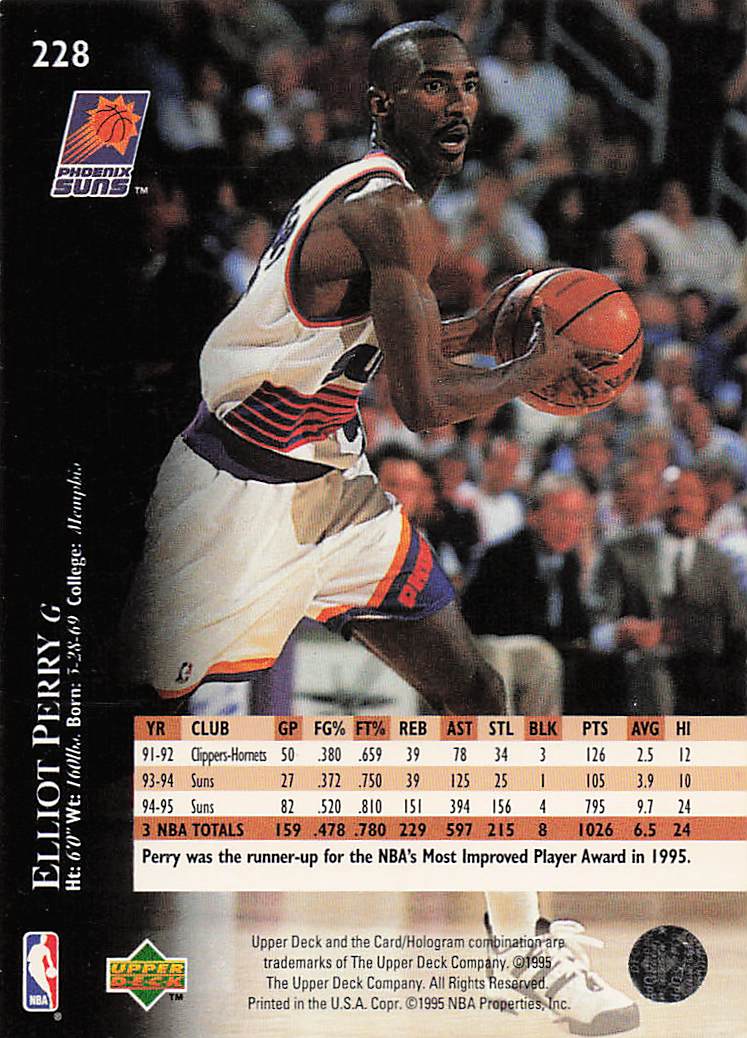 1995-96 Upper Deck Basketball Elliot Perry #228