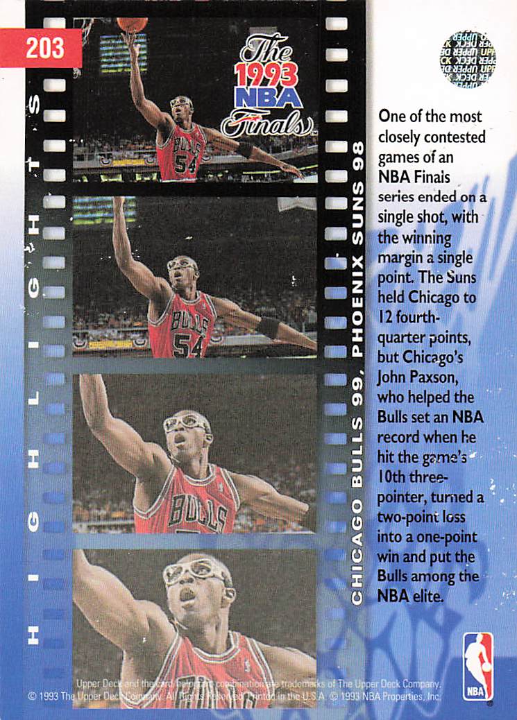 1993-94 Upper Deck Basketball Horace Grant #203