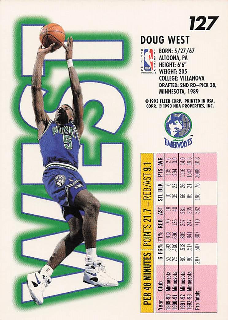 1993-94 Fleer Basketball Doug West #127