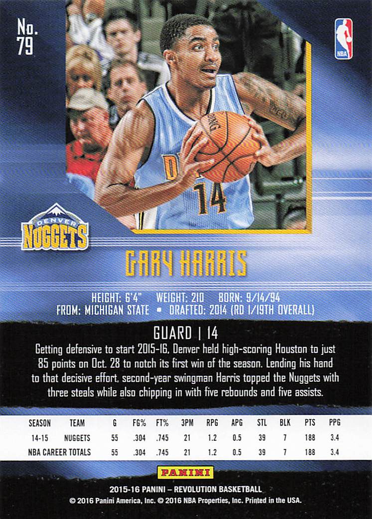 2015-16 Panini Revolution Basketball Gary Harris #79