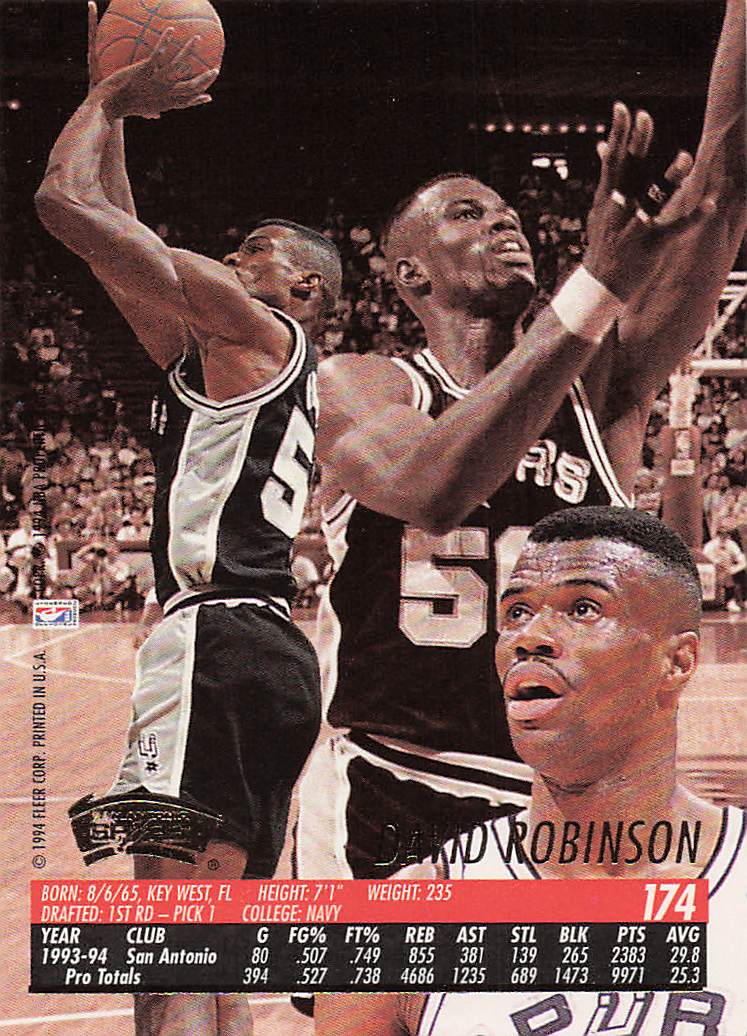 1994-95 Ultra Basketball David Robinson #174