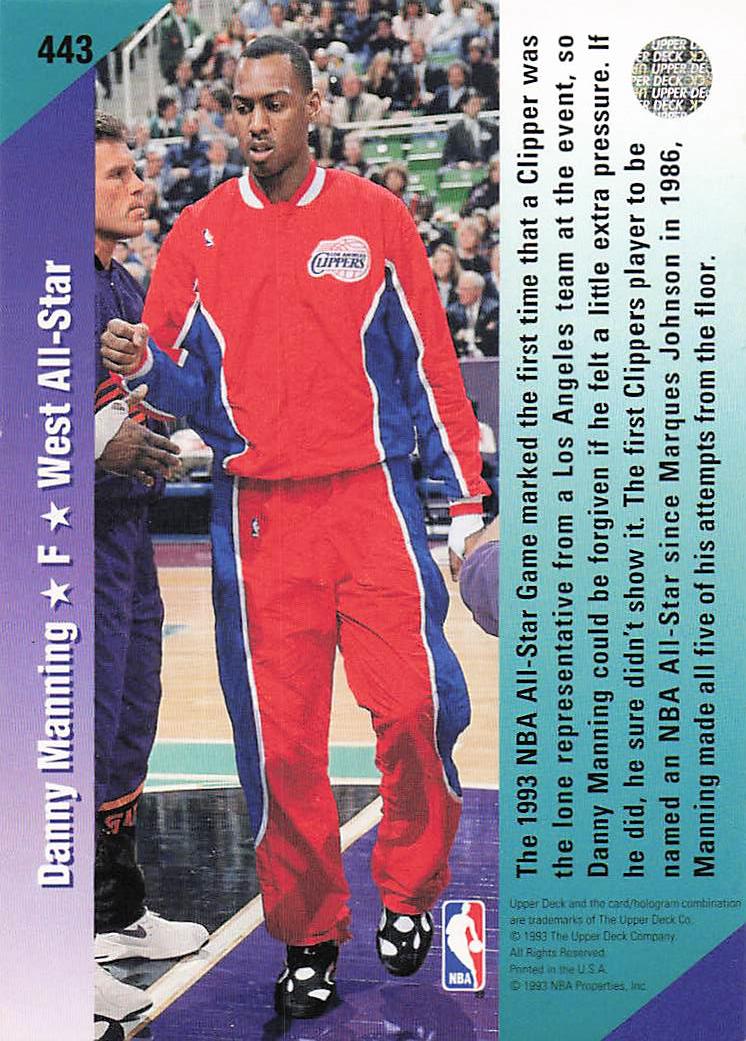 1992-93 Upper Deck Basketball Danny Manning #443