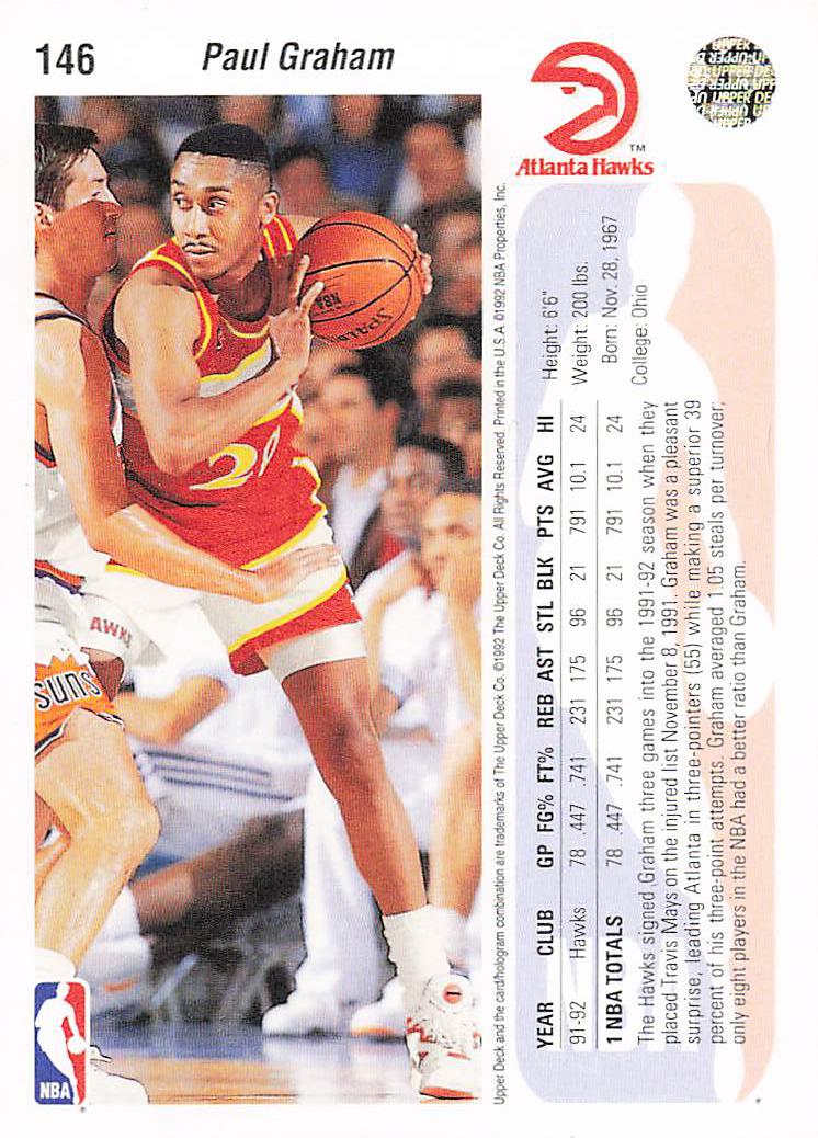 1992-93 Upper Deck Basketball Paul Graham #146