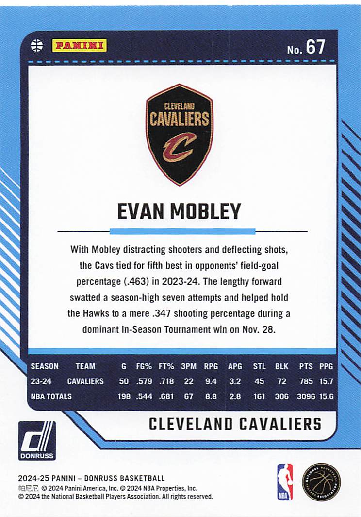 2024-25 Donruss Basketball Winter Evan Mobley #67
