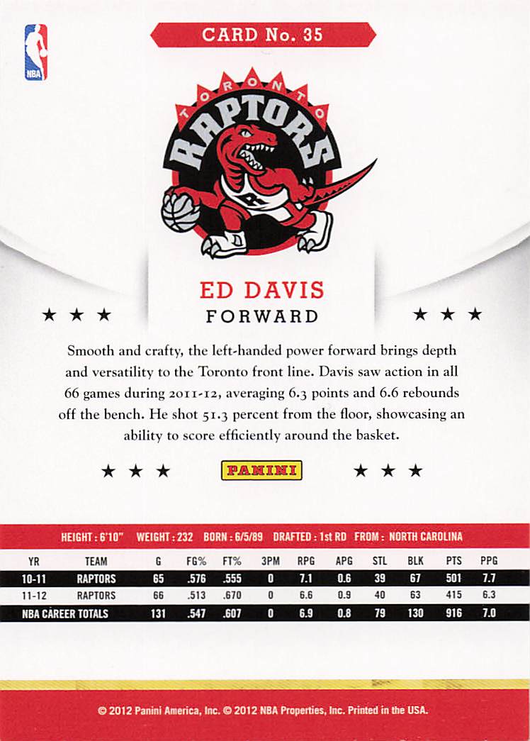 2012-13 Hoops Basketball Ed Davis #35