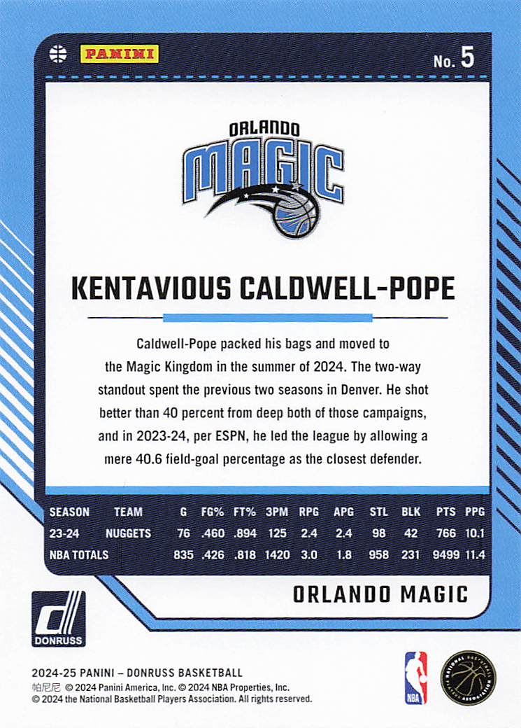 2024-25 Donruss Basketball Kentavious Caldwell-Pope #5